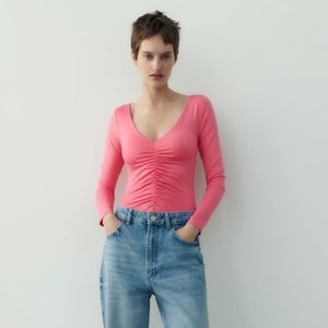 NWT Zara Ruched Bodysuit